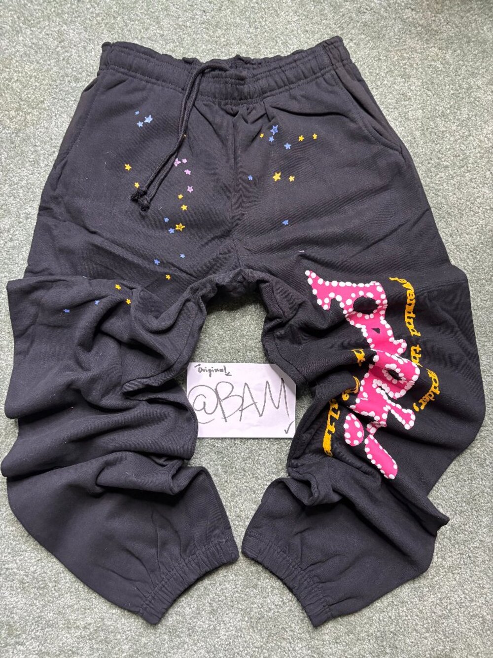 Sp5der Punk (P*nk) Joggers - Black